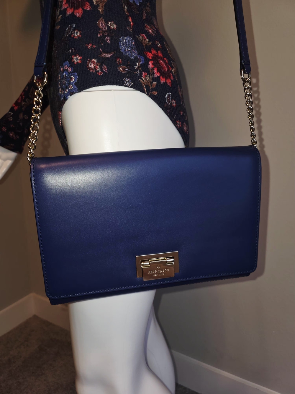 Blue Leather Chain Shoulder Bag - Kate Spade